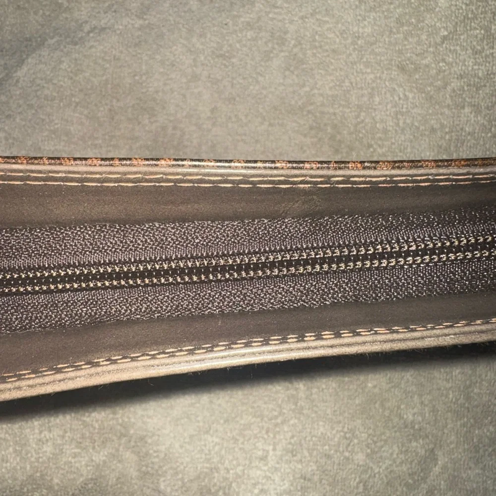 Mario Valentino Brown Monogram Leather Clutch EUC